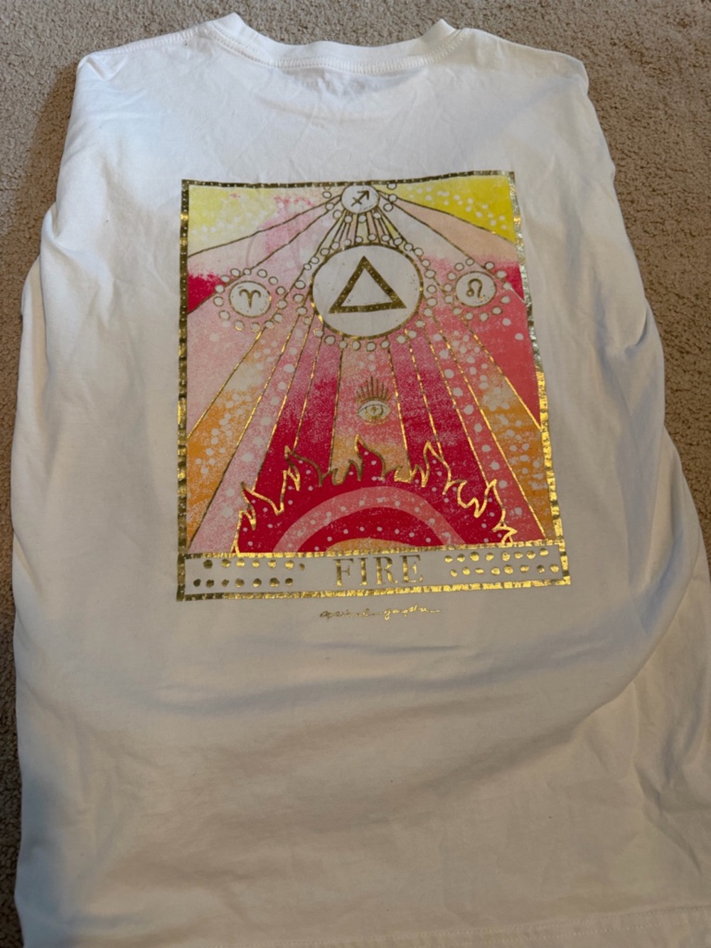 Spiritual Gangster White Tee with Black 'FIRE WITHIN ME' Print
